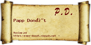 Papp Donát névjegykártya